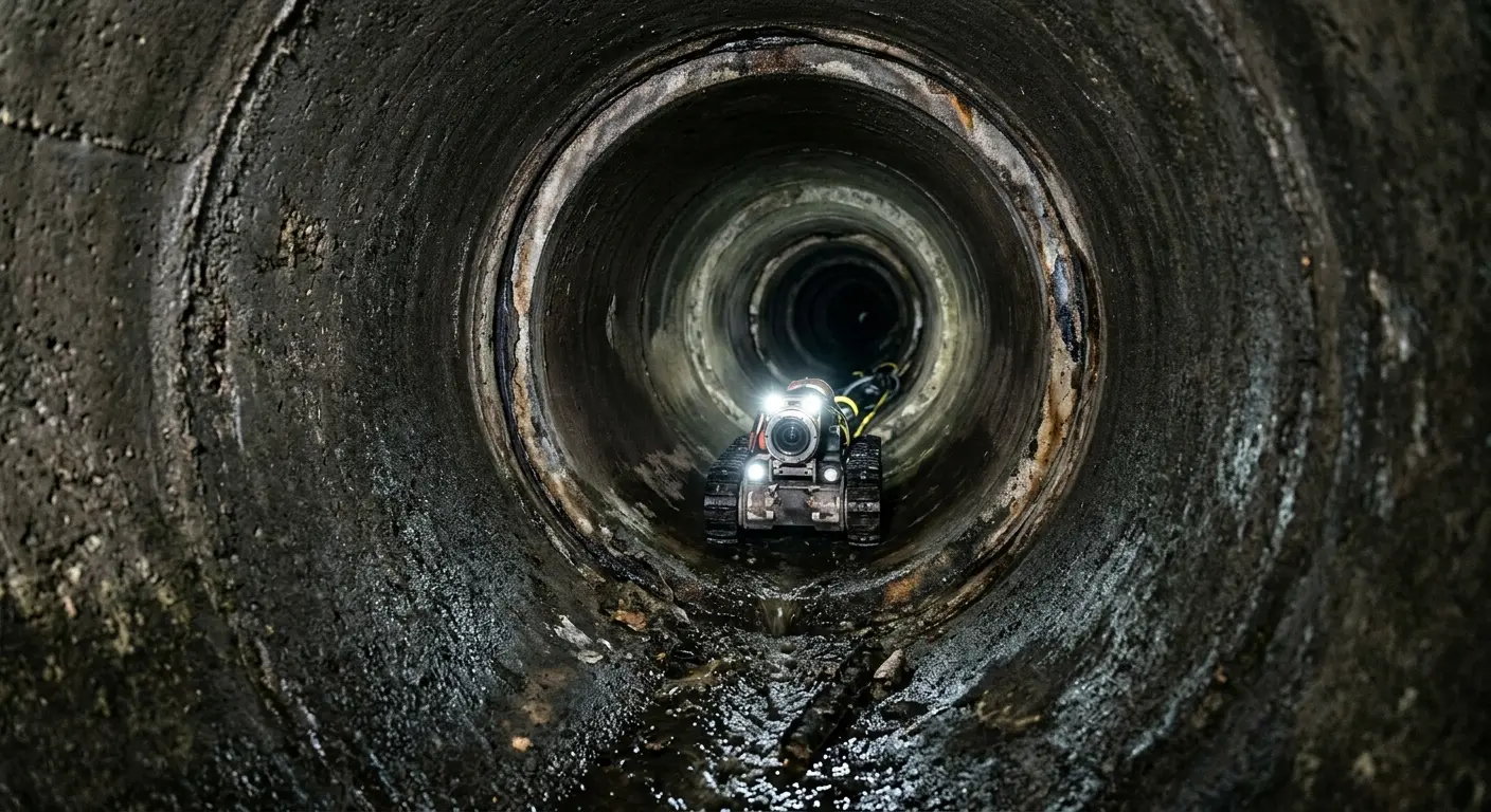 Robotic sewer camera inspecting pipe interior for Drain Snake Service in Bay City